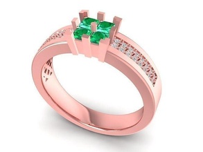 lujo asiático diamante dama anillo 3019 joyería joya Moda accesorios oro mujer diseño anillos 3d print model - Mito3D
