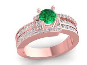 lujo asiático diamante dama anillo 3028 joyería joya Moda accesorios oro mujer diseño anillos 3d print model - Mito3D