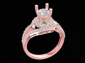 luxe asiatique diamant dame bague 3171 bijoux mode accessoires or femme femmes conception anneaux 3d print model - Mito3D