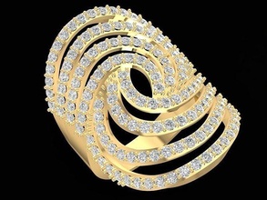 luxury asian diamond lady ring 3194 jewelry fashion accessories gold design rings 3d print model - Mito3D