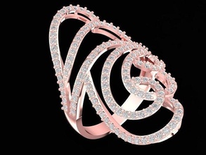 lujo asiático diamante dama anillo 3196 diseño 2022 joyería joya Moda accesorios oro mujer anillos 3d print model - Mito3D