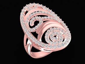 luxury asian diamond lady ring 3197 jewelry fashion accessories gold woman women design rings 3d print model - Mito3D