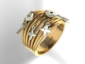 lujo rosario anillo magia deletrear chams oro Moda plata imprimible compromiso belleza brillante hada joyería joya anillos 3d print model - Mito3D