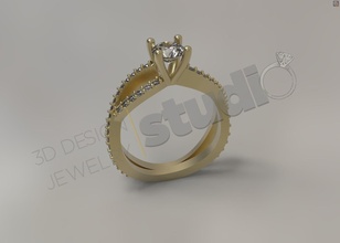 lujo brillante infinito compromiso solitario anillo 3d despeje joyería joya imprimible diamante boda enganchar moda zafiro anillos 3d print model - Mito3D