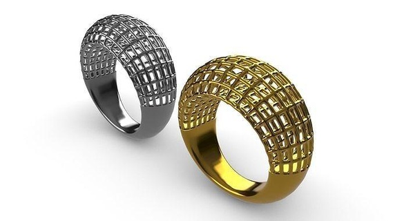 Luxus Käfig Ringe Schmuck Ring Engagement Hochzeit Juwel druckbar Mode 3d drucken Gold Platin 3d print model - Mito3D