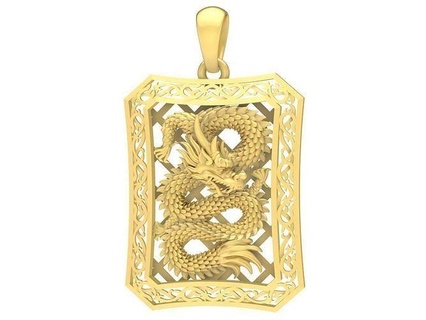 luxe chinois dragon pendentif 3658 bijoux mode accessoires or diamant homme Nouveau conception feng shui Hommes pendentifs 3d print model - Mito3D