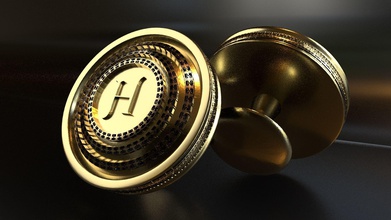 luxury cufflink alphabet h gold jewelry jewellrey 3dprintable 3dprinted accessory fashion style 3d print male man printable cuff gents accessories clothing ring cufflinks 3d print model - Mito3D
