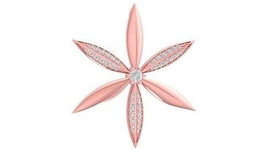 luxury diamon leaf pendant 3086 jewelry fashion accessories gold diamond woman women design pendants 3d print model - Mito3D