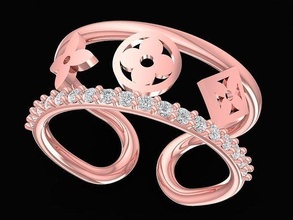 luxury diamond 2981 jewelry fashion accessories gold woman women design ring rings 3d print model - Mito3D