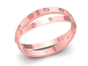 luxury diamond bangle women 1521 jewelry fashion accessories gold man men woman unisex design ring wedding bracelets 3d print model - Mito3D