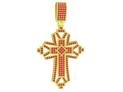 luxury diamond cross pendant 3943 jewelry fashion accessories gold new design pendants 3d print model - Mito3D