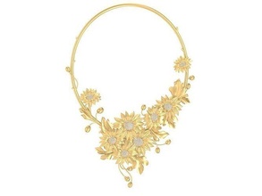 lujo diamante margarita collar mujer 786 joyería joya Moda accesorios oro diseño Feng Shui flor collares 3d print model - Mito3D