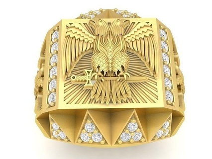 luxury diamond eagle sword men ring 3648 jewelry fashion accessories gold man woman women unisex new design rings 3d print model - Mito3D
