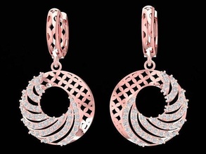 luxury diamond earrings 3259 jewelry fashion accessories gold woman women design 3d print model - Mito3D