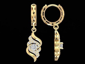 luxury diamond earrings 3261 jewelry fashion accessories gold woman women design 3d print model - Mito3D