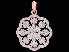 luxury diamond flower pendant 3164 jewelry fashion accessories gold woman women design pendants 3d print model - Mito3D