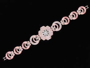 luxury diamond flower women bracelets 3270 jewelry fashion accessories gold woman design 3d print model - Mito3D