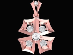 luxe diamant Hong Kong Dame pendentif 3047 bijoux mode accessoires or femme femmes conception pendentifs 3d print model - Mito3D