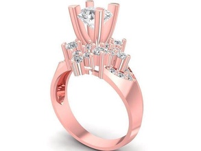 luxo diamante Hong Kong anel 3002 joalheria moda acessórios ouro mulher mulheres Projeto argolas 3d print model - Mito3D