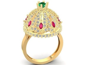 Luxus Diamant Indien Ring 2915 Schmuck Mode Zubehör Gold Frau Frauen Design Ringe 3d print model - Mito3D