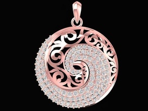 luxury diamond korea pendant 2984 jewelry fashion accessories gold woman women design pendants 3d print model - Mito3D