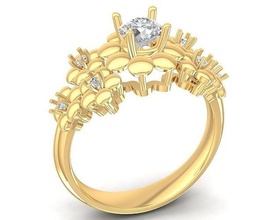 luxury diamond korea women ring 3113 jewelry fashion accessories gold design pendant woman rings 3d print model - Mito3D