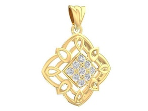 lusso diamante signora pendente design 3217 gioielleria moda Accessori oro donna donne ciondoli 3d print model - Mito3D