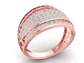 luxury diamond lady ring 2890 jewelry fashion accessories gold woman women unisex design rings 3d print model - Mito3D
