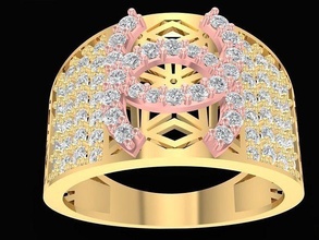 lujo diamante dama anillo 2891 joyería joya Moda accesorios oro mujer diseño anillos 3d print model - Mito3D