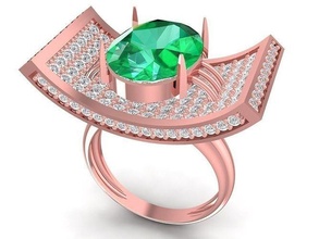 luxury diamond lady ring 2895 jewelry fashion accessories gold woman women unisex design rings 3d print model - Mito3D