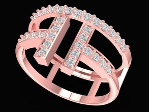 lujo diamante dama anillo 2983 joyería joya Moda accesorios oro mujer diseño anillos 3d print model - Mito3D