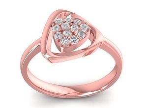 luxury diamond lady ring 3013 jewelry fashion accessories gold woman women unisex design rings 3d print model - Mito3D
