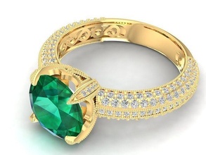 lujo diamante dama anillo 3228 joyería joya Moda accesorios oro mujer diseño anillos 3d print model - Mito3D