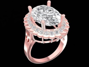 luxury diamond lady ring 3278 jewelry fashion accessories gold woman women unisex design rings 3d print model - Mito3D
