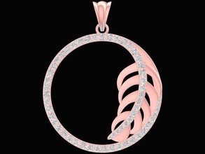 luxury diamond leaf pendant 3066 jewelry fashion accessories gold woman women unisex design pendants 3d print model - Mito3D