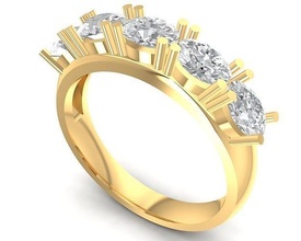 luxury diamond oval ring 3114 jewelry fashion accessories gold woman women design fengshui rings 3d print model - Mito3D