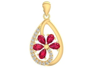luxury diamond pear women pendant 3263 jewelry fashion accessories gold woman design pendants 3d print model - Mito3D