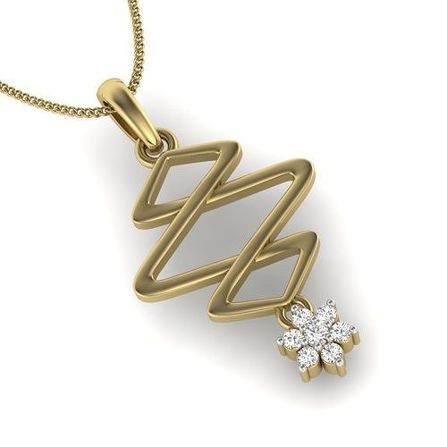 luxus diamant anhänger frauen schmuck mode zubehör gold frau silber druckbar ring sterling halskette engagem kleidung design 3D print model - Mito3D