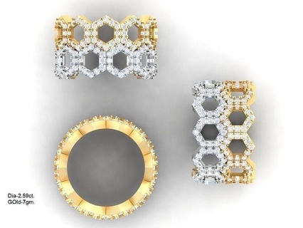 luxury diamond ring rings jewel jewelry gold silver printable jewellery wedding gem brilliant sterling white fashion engagem 3d print model - Mito3D