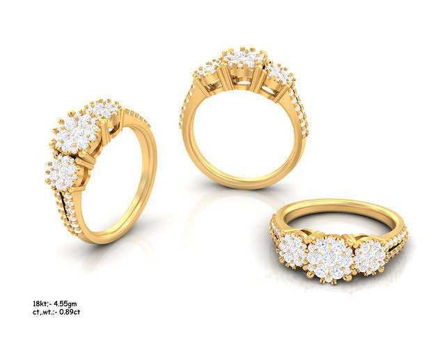 lüks elmas yüzük yüzükler takı altın gümüş yazdırılabilir mücevher düğün platin kolye angagem giyim parlak sterlin moda 3D print model - Mito3D