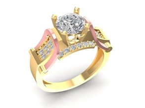 luxury diamond ring 1808 jewelry fashion accessories gold man men woman women unisex design fengshui rings 3d print model - Mito3D
