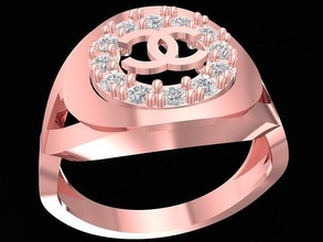 luxury diamond ring 2821 jewelry fashion accessories gold woman women design rings 3d print model - Mito3D