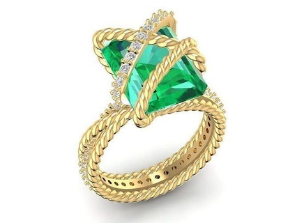 lujo diamante anillo 3078 joyería joya Moda accesorios oro mujer diseño anillos 3d print model - Mito3D