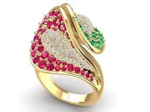 luxo diamante anel 3081 joalheria moda acessórios ouro mulher mulheres Projeto feng shui argolas 3d print model - Mito3D