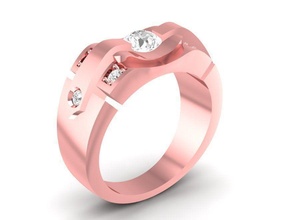 luxury diamond ring 44 jewelry fashion accessories gold man men woman women unisex design rings 3d print model - Mito3D