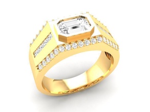 luxe diamant bague hommes 121 bijoux mode accessoires or homme conception anneaux 3d print model - Mito3D