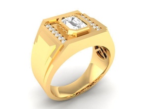 luxo diamante anel homens 122 joalheria moda acessórios ouro homem projeto argolas 3d print model - Mito3D