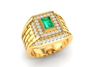 luxury diamond ring men 124 jewelry fashion accessories gold man unisex design rings 3d print model - Mito3D