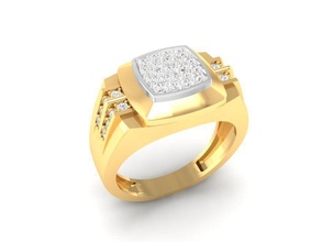 luxury diamond ring men 127 jewelry fashion accessories gold man design rings 3d print model - Mito3D