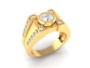 lusso diamante squillare uomini 130 gioielleria moda accessori oro uomo design anelli 3d print model - Mito3D